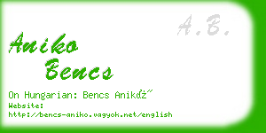 aniko bencs business card